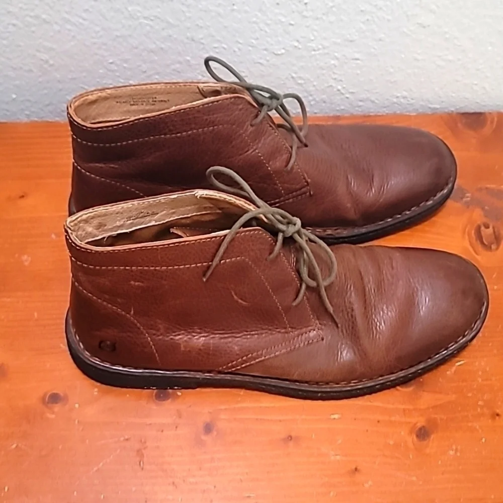 Born Chukka Boots Mens 10 Brown Leather Lace Up Desert Boots Casual Shoes